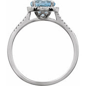 Sterling Silver Natural Sky Blue Topaz & .01 CTW Natural Diamond Ring