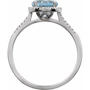 Sterling Silver Natural Sky Blue Topaz & .01 CTW Natural Diamond Ring