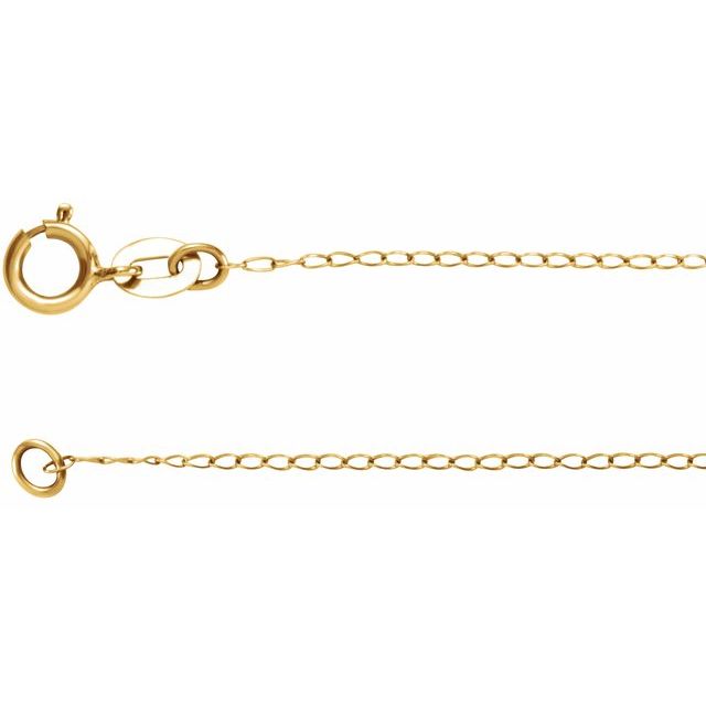 14K Yellow 1 mm Curb 16" Chain