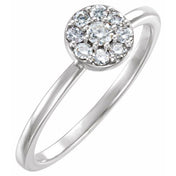 14K White 1/4 CTW Natural Diamond Stackable Ring