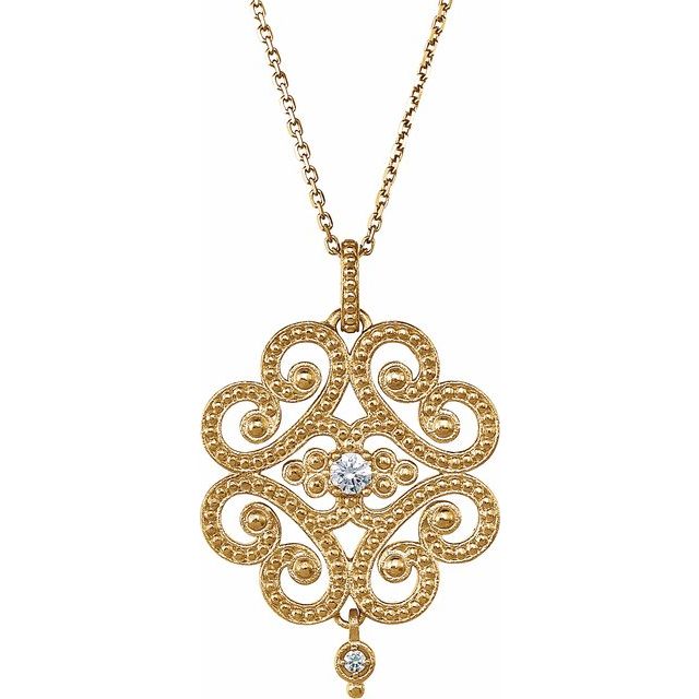 14K Yellow 1/10 CTW Natural Diamond 18" Necklace