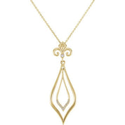 14K Yellow .05 CTW Natural Diamond Fleur-de-Lis 18" Necklace