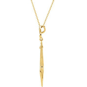 14K Yellow .05 CTW Natural Diamond Fleur-de-Lis 18" Necklace