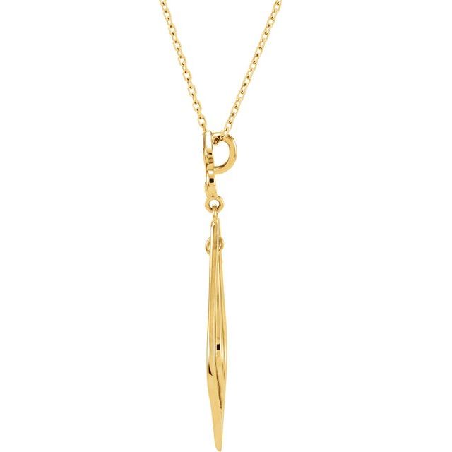 14K Yellow .05 CTW Natural Diamond Fleur-de-Lis 18" Necklace