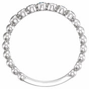 14K White Natural Aquamarine Stackable Ring
