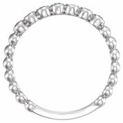 Platinum Natural Aquamarine Stackable Ring