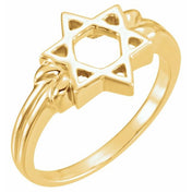 14K Yellow Star of David Ring