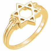 14K Yellow Star of David Ring