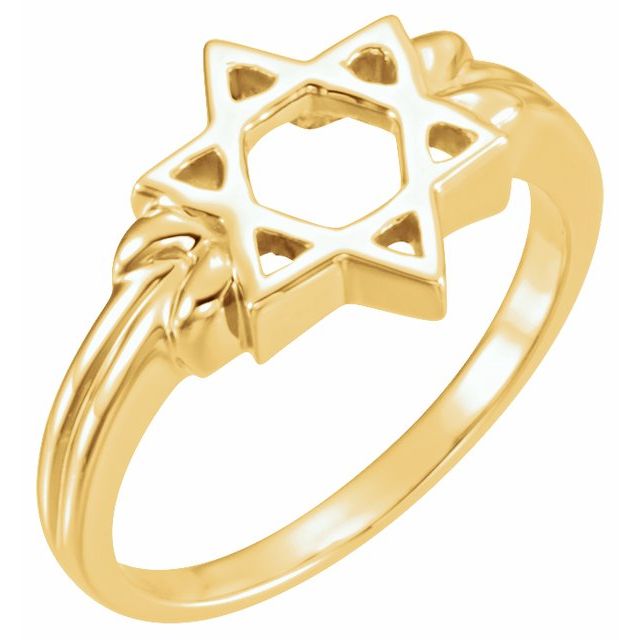 14K Yellow Star of David Ring