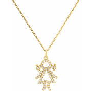 14K Yellow 1/5 CTW Natural Diamond Girl 16" Necklace