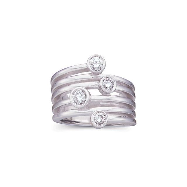 14K White 1/2 CTW Natural Diamond Ring
