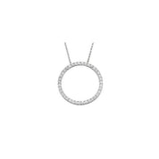 14K 1 CTW Natural Diamond Circle 18" Necklace