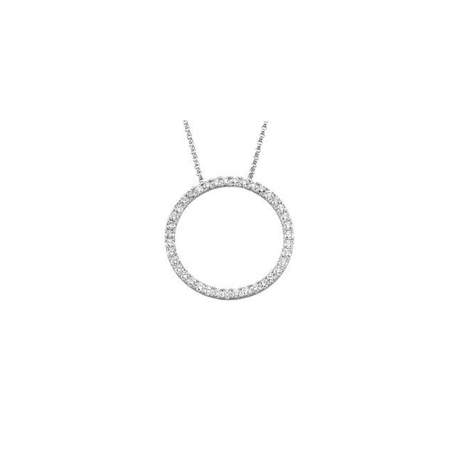 14K 1 CTW Natural Diamond Circle 18" Necklace