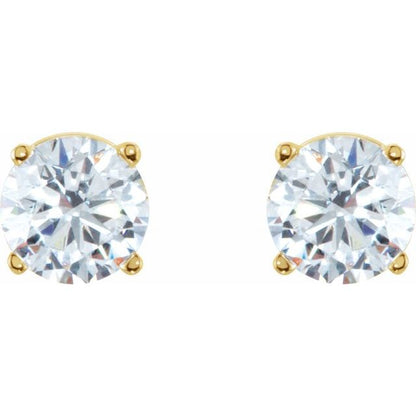 14K Yellow 2 CTW Natural Diamond Stud Earrings