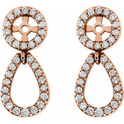 14K Rose 1/3 CTW Natural Diamond Earring Jackets