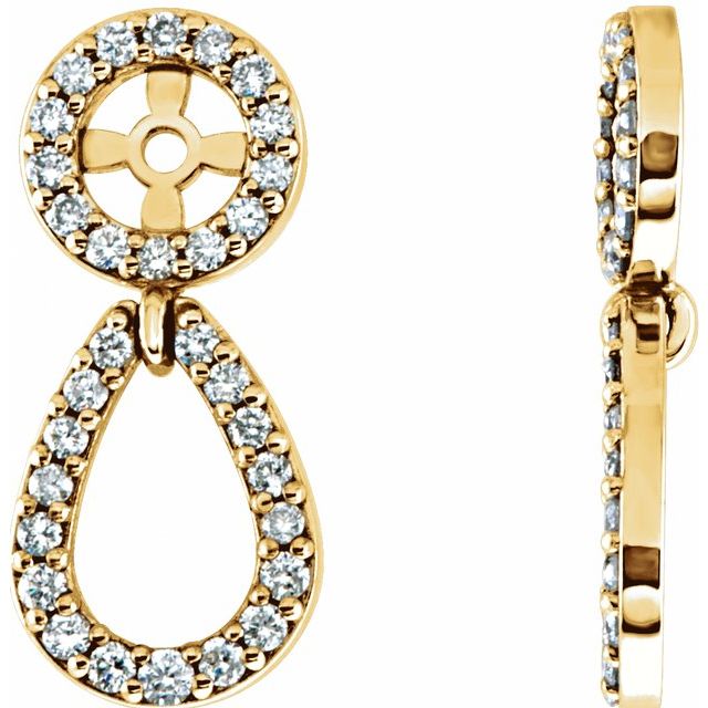 14K Yellow 1/3 CTW Natural Diamond Earring Jackets