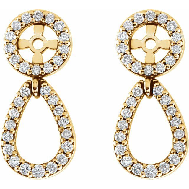 14K Yellow 1/3 CTW Natural Diamond Earring Jackets