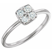 14K White 1/4 CTW Natural Diamond Stackable Ring