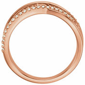 14K Rose 1/5 CTW Lab-Grown Diamond Criss-Cross Ring