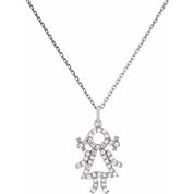Platinum 1/5 CTW Natural Diamond Girl 16" Necklace