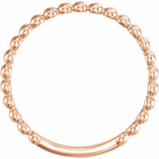 14K Rose 2 mm Stackable Beaded Ring
