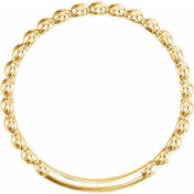 14K Yellow 2 mm Stackable Beaded Ring
