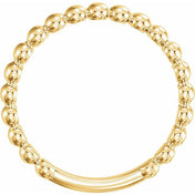 14K Yellow 2.5 mm Stackable Beaded Ring