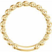 14K Yellow 3 mm Stackable Beaded Ring
