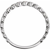 14K White Gold .06 CTW Natural Diamond Stackable Heart Ring - Elegant Jewelry by [Brand Name]