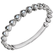 14K White Gold .06 CTW Natural Diamond Stackable Heart Ring - Elegant Jewelry by [Brand Name]