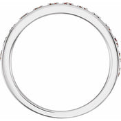 14K White Natural Ruby Stackable Ring