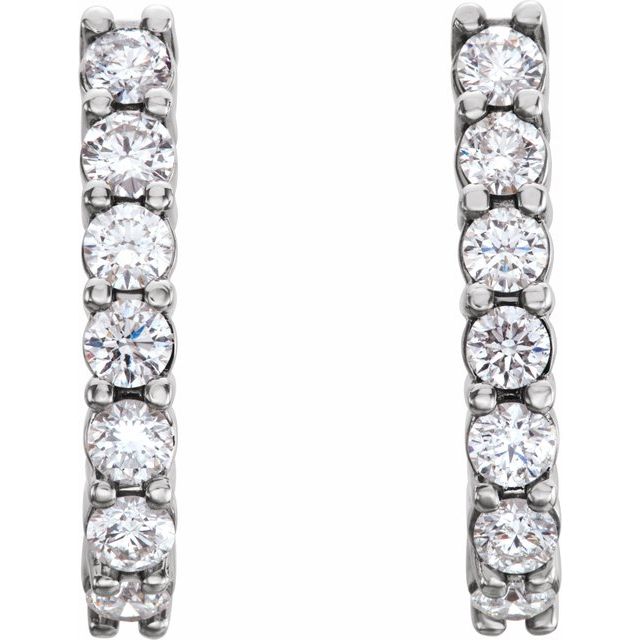 4 CTW Lab-Grown Diamond J-Hoop Earrings