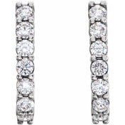 14K White 1 1/4 CTW Lab-Grown Diamond J-Hoop Earrings