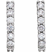 14K White 1 1/4 CTW Lab-Grown Diamond J-Hoop Earrings