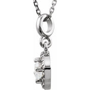 14K White 1/3 CTW Natural Diamond Halo-Style 18" Necklace