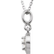 14K White 1/5 CTW Natural Diamond Halo-Style 18" Necklace
