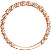 14K Rose Natural Aquamarine Stackable Ring