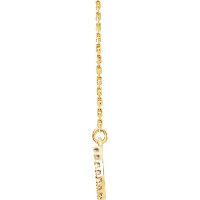 14K Yellow .07 CTW Natural Diamond Horseshoe 16" Necklace