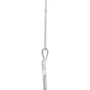 14K White 1 CTW Natural Diamond Heart 18" Necklace