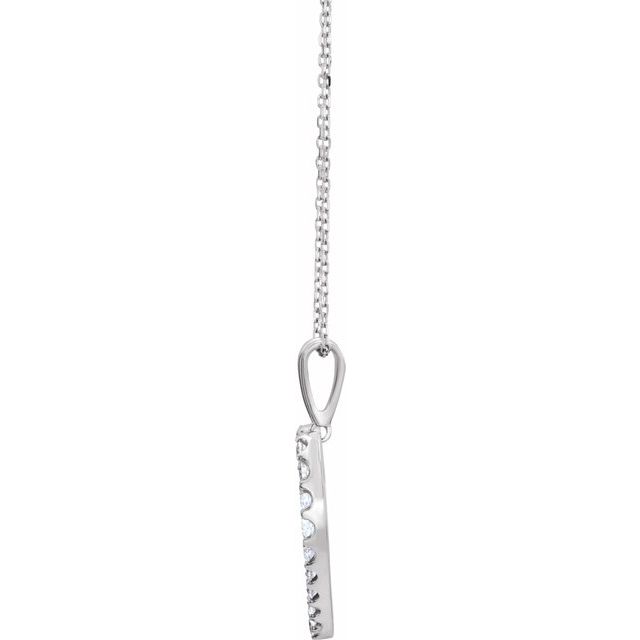14K White 1 CTW Natural Diamond Heart 18" Necklace