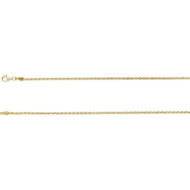 18K Yellow 1.9 mm Wheat 18" Chain