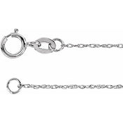 18K White 1 mm Rope 24" Chain