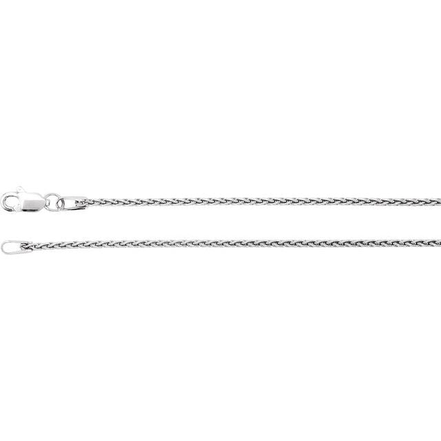 14K White 1.25 mm Wheat 24" Chain