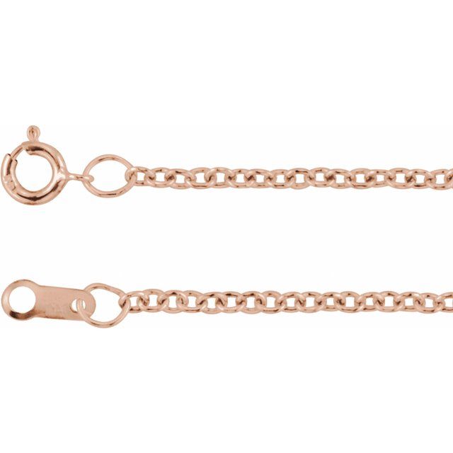 14K Rose 1.5 mm Cable 18" Chain