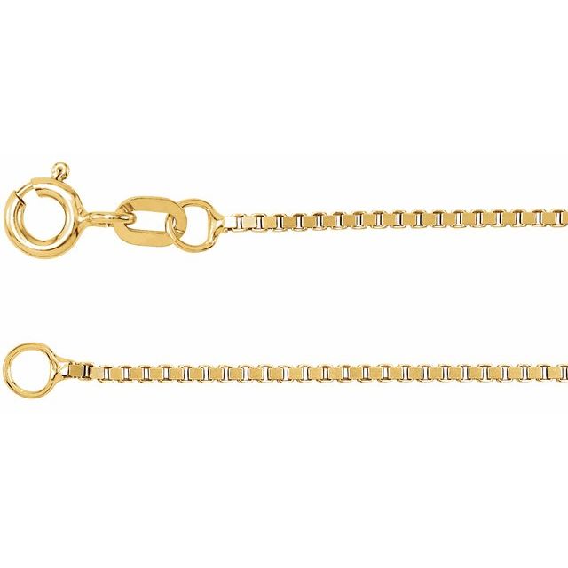 14K Yellow Gold 1 mm Box Chain - 7" | CH22:31993:P