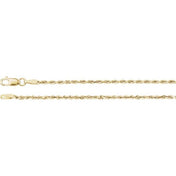 14K Yellow 1.8 mm Diamond-Cut Rope 7" Chain