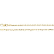 14K Yellow 1.8 mm Diamond-Cut Rope 18" Chain