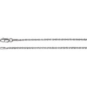 14K White 1.6 mm Diamond-Cut Rope 7" Chain