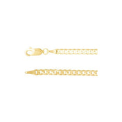 14K Yellow 3 mm Curb 7" Chain