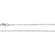 14K White 1.3 mm Diamond-Cut Rope 18" Chain